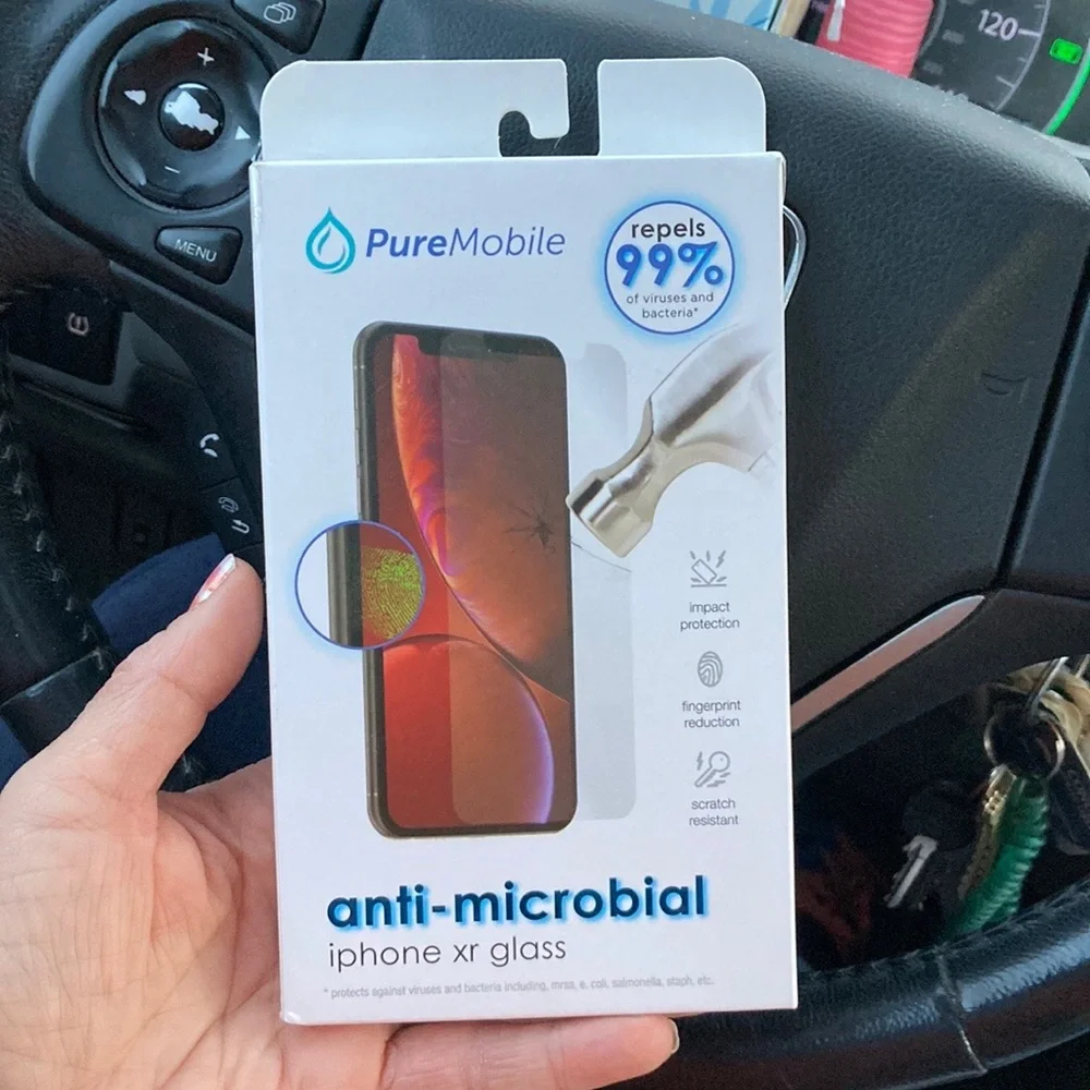 Antimicrobial Tempered Glass Screen Protector for iPhone XR - Brand New!